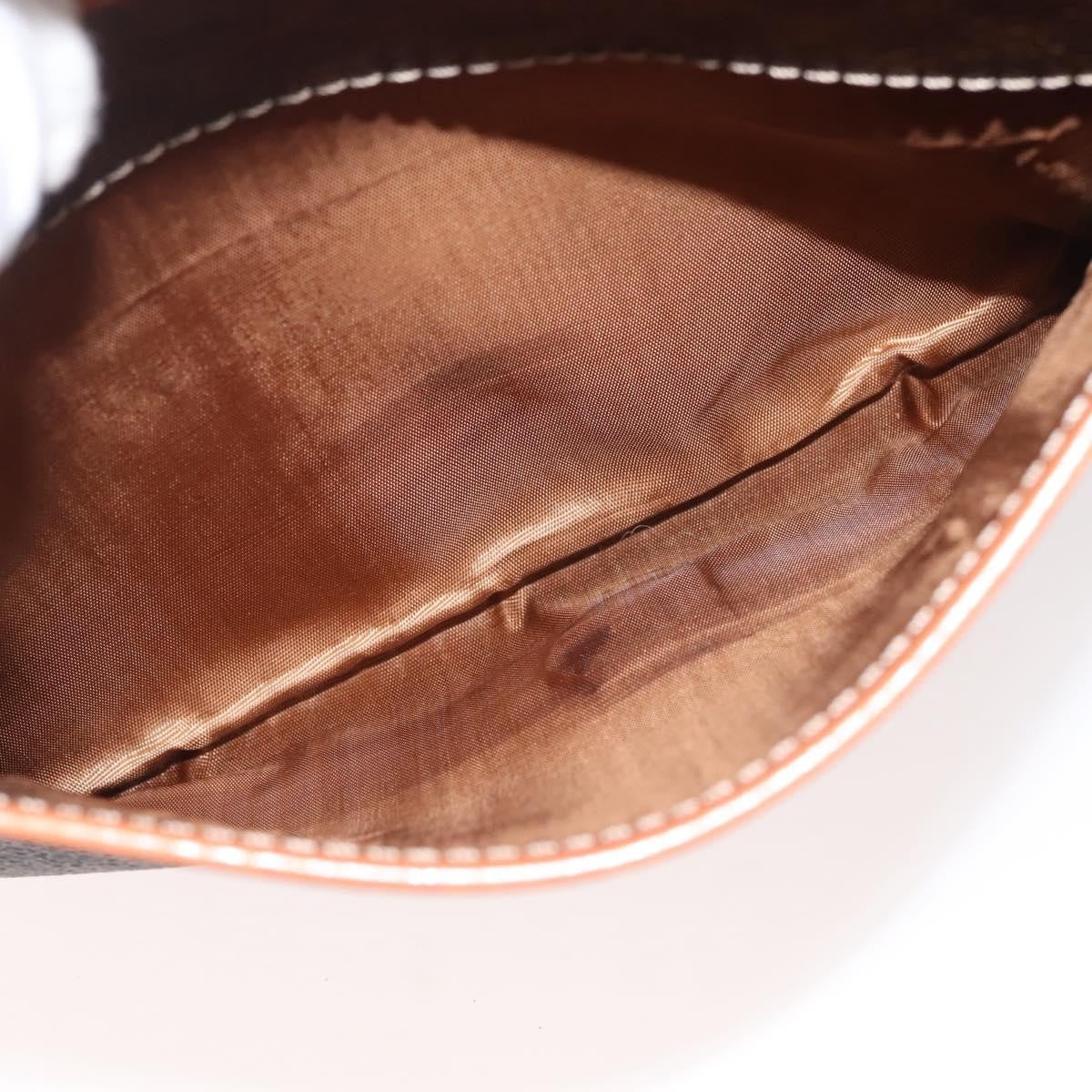 Celine Macadam Shoulder Bag PVC Leather, BROWN, CANVAS, Shoulder bag