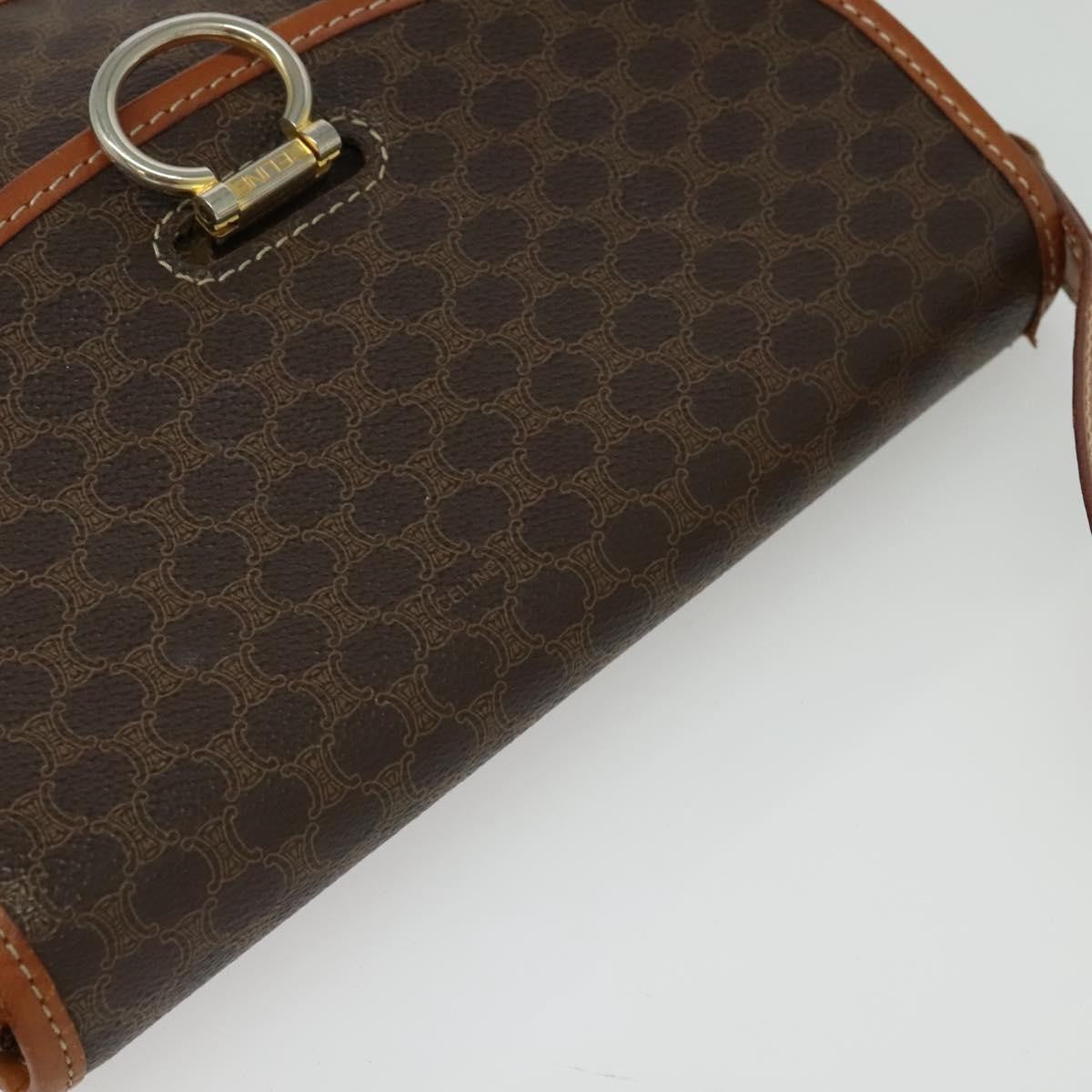 Celine Tricolor Trapeze Bag Leather, BROWN, CANVAS, Handbag