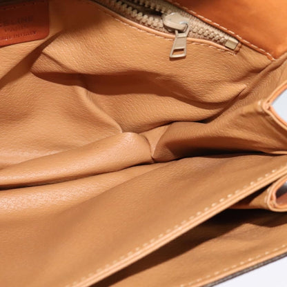 Celine Vintage Macadam Shoulder Bag Canvas and Leather, BROWN, CANVAS, Shoulder bag