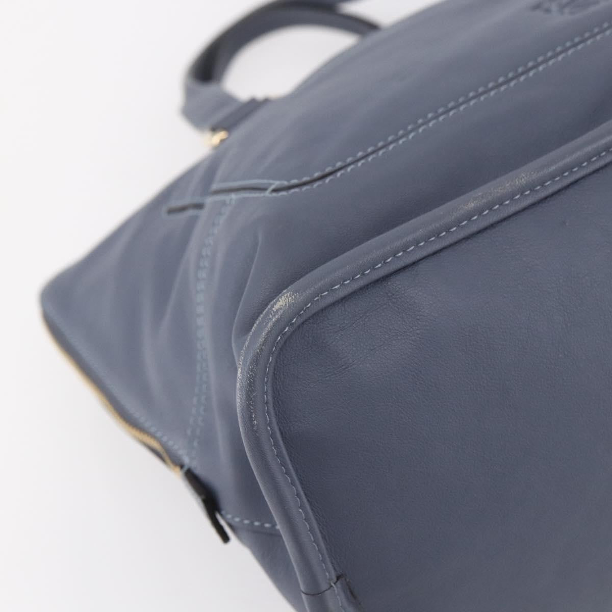 Loewe Anagram handbag Leather, BLUE, LEATHER, Handbag