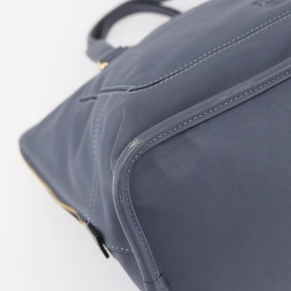 Loewe Anagram handbag Leather, BLUE, LEATHER, Handbag