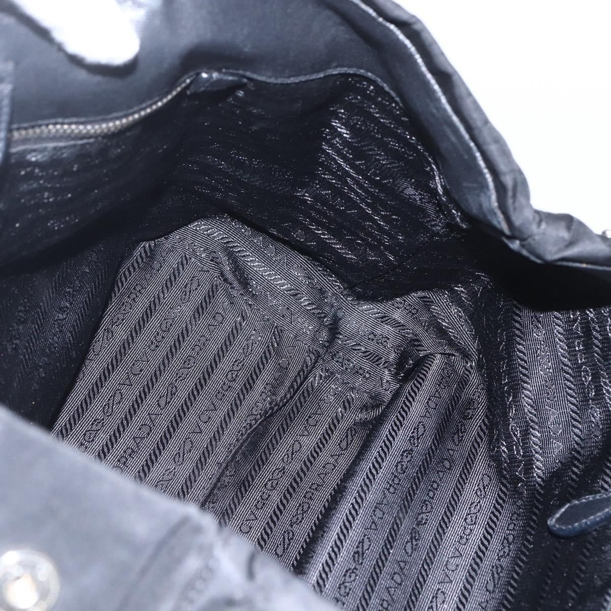 Prada Bow Tote Tessuto with Leather, BLACK, NYLON, Handbag