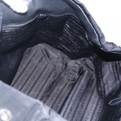 Prada Bow Tote Tessuto with Leather, BLACK, NYLON, Handbag