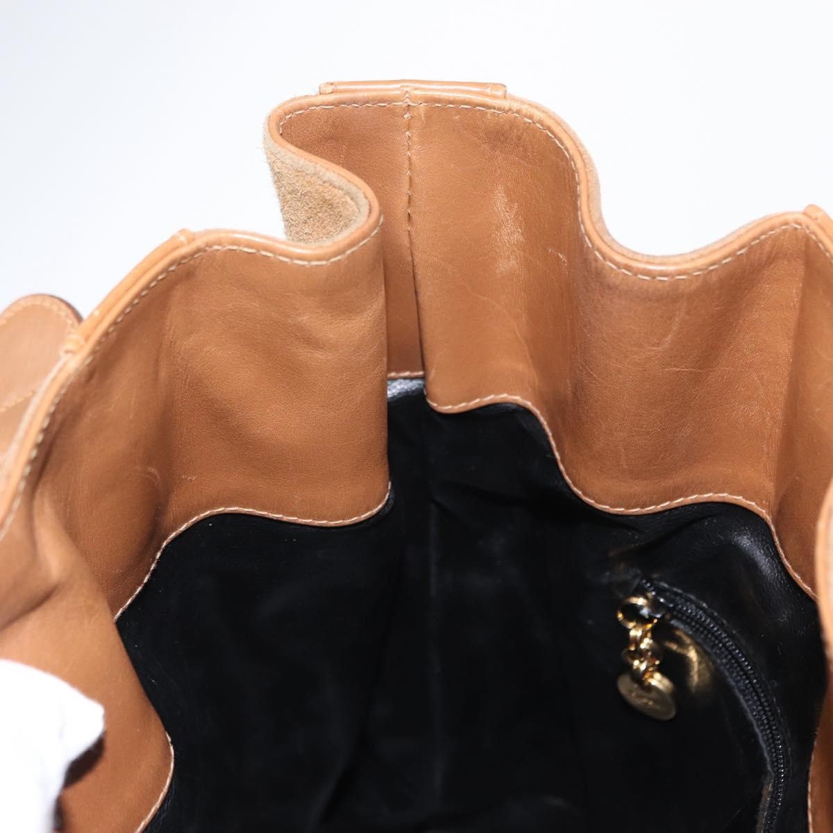 Salvatore Ferragamo Vintage Shoulder Bag Leather, BEIGE, SUEDE, Shoulder bag