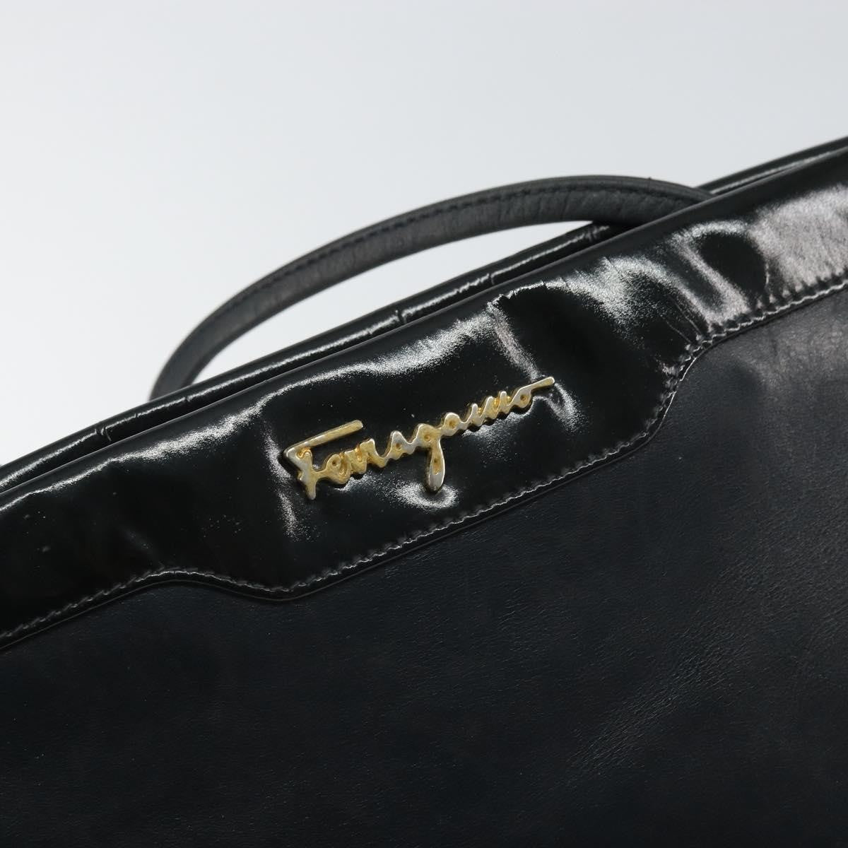 Salvatore Ferragamo Vintage Shoulder Bag Leather, BLACK, LEATHER, Shoulder bag