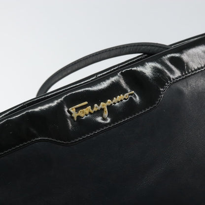 Salvatore Ferragamo Vintage Shoulder Bag Leather, BLACK, LEATHER, Shoulder bag