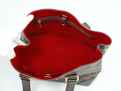 Louis Vuitton Hampstead Handbag Damier, BROWN, CANVAS, Handbag