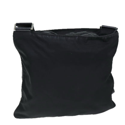 Prada Flat Messenger Bag Tessuto, BLACK, NYLON, Shoulder bag