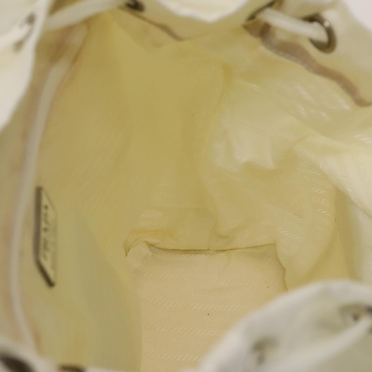 Prada Front Pocket Buckle Backpack Nylon, WHITE, NYLON, Backpack