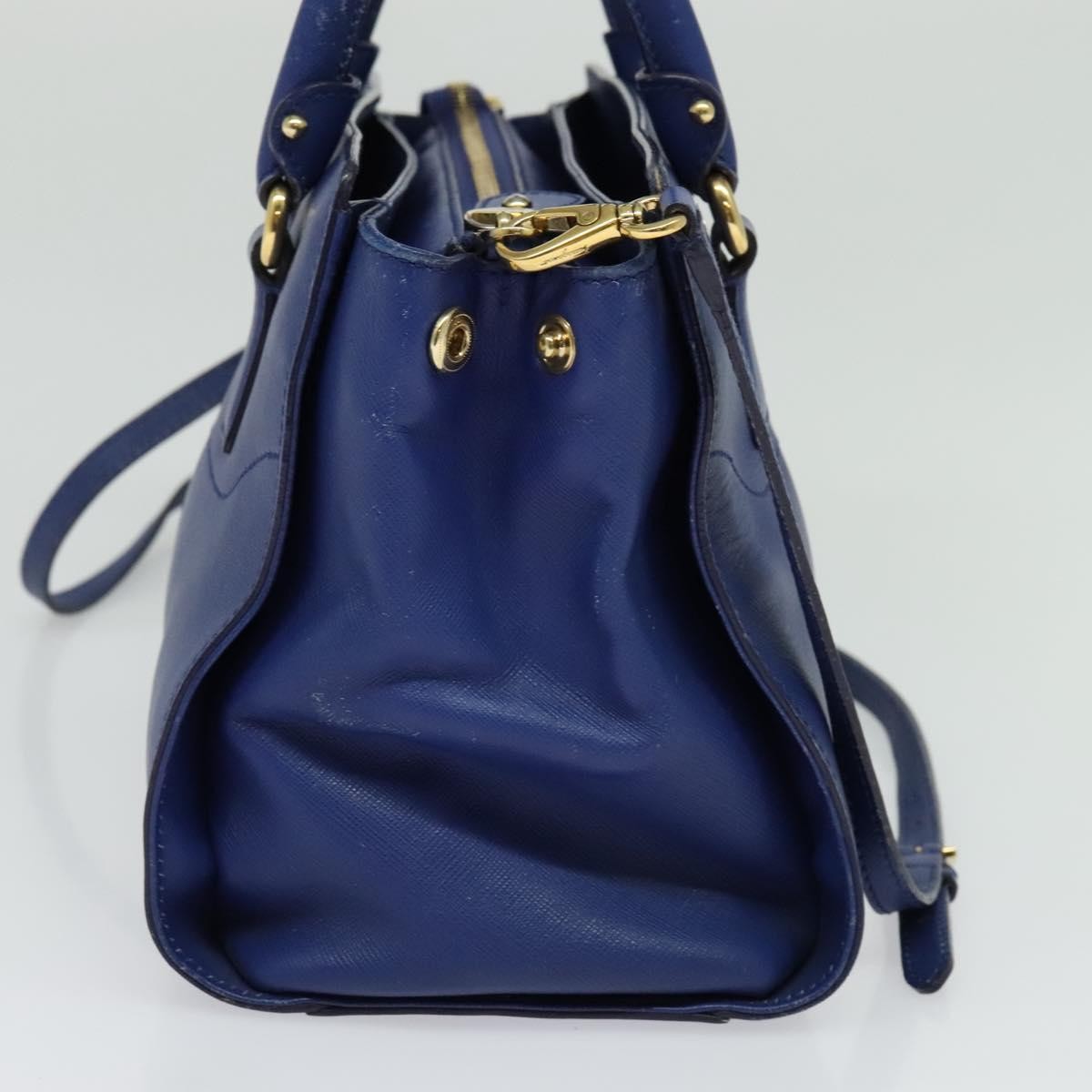 Salvatore Ferragamo Beky Tote Saffiano Leather, BLUE, LEATHER, Tote bag