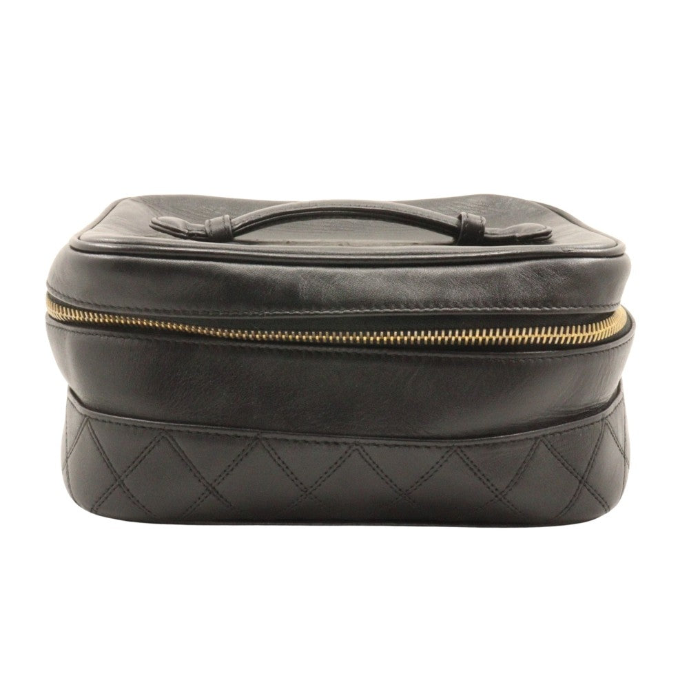 Chanel Vanity pouch Leather, BLACK, LEATHER, Toiletry Case