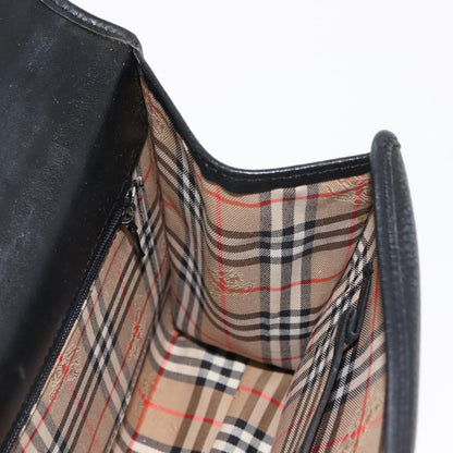 Burberry Vintage Handbag Leather, BLACK, LEATHER, Handbag