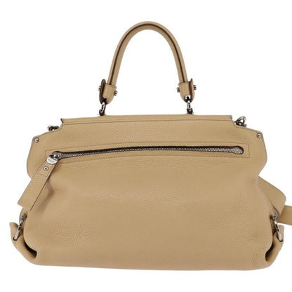 Salvatore Ferragamo Sofia Satchel Grainy Leather, BEIGE, LEATHER, Handbag