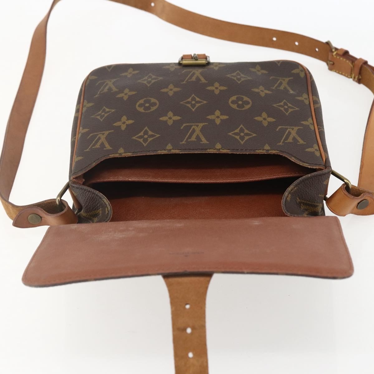 Louis Vuitton Cartouchiere Handbag Monogram Canvas, BROWN, CANVAS, Shoulder bag