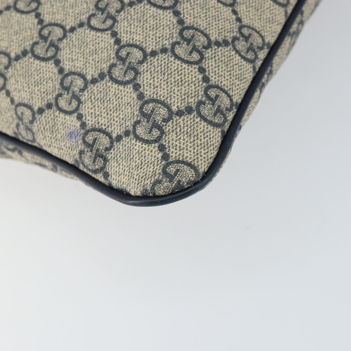 Gucci Zip Top Messenger Bag GG Coated Canvas, NAVY, PVC, Shoulder bag