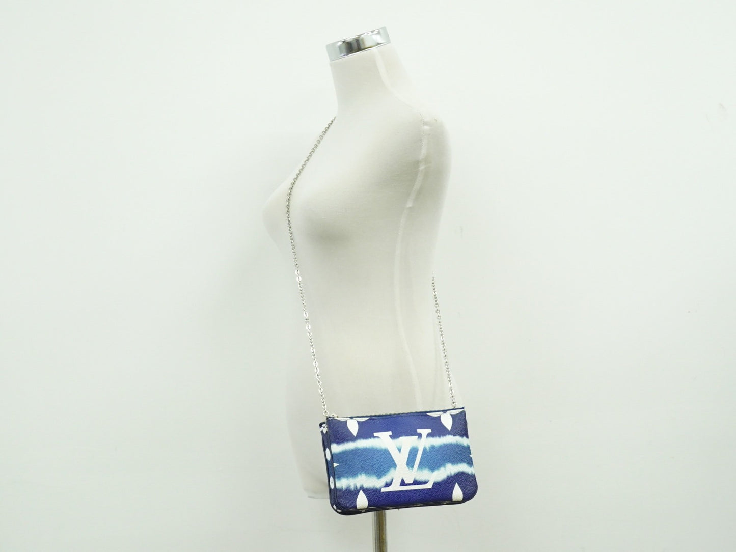 Louis Vuitton Double Zip Pochette Limited Edition Escale Monogram Giant, BLUE, CANVAS, Shoulder bag