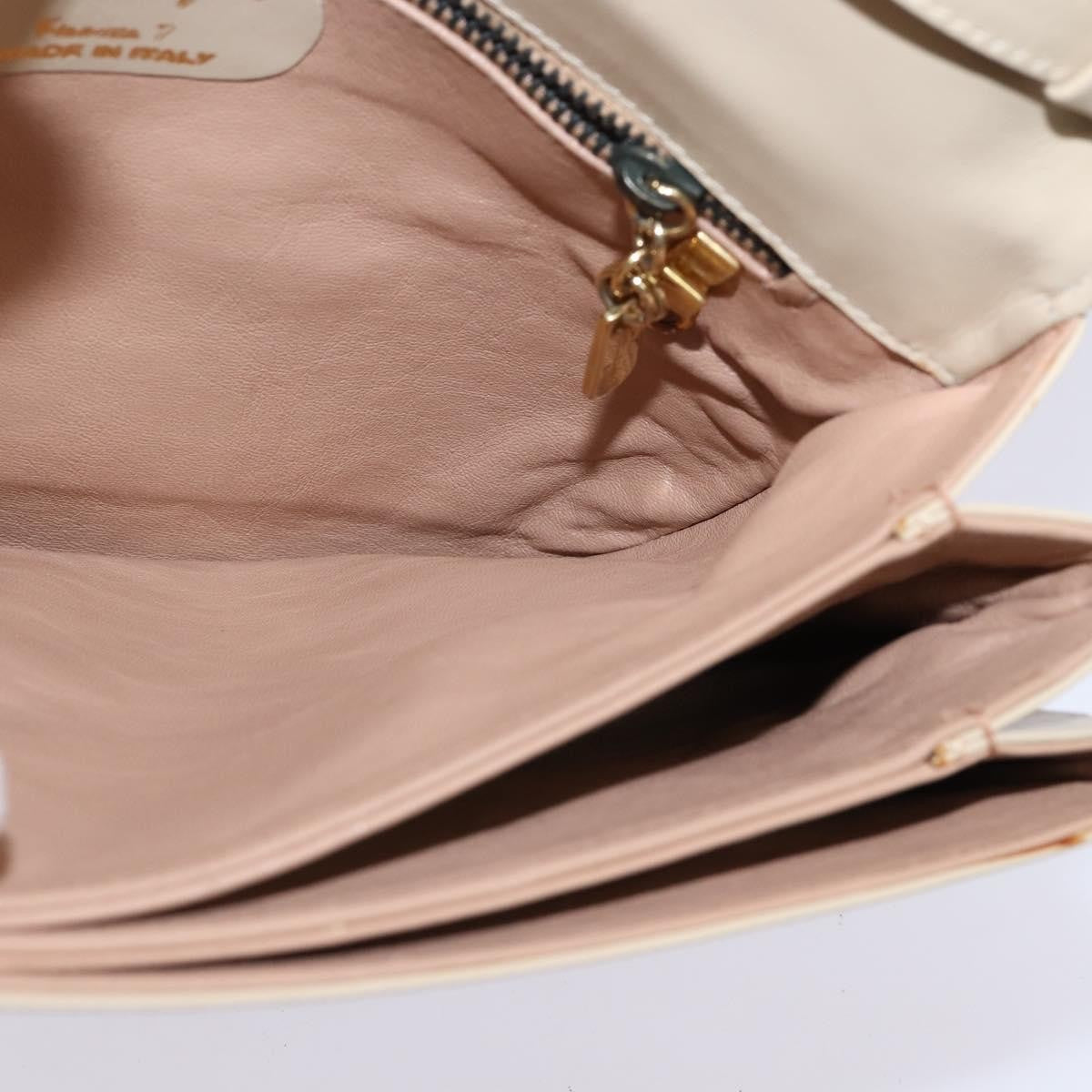 Salvatore Ferragamo Vintage Shoulder Bag Leather, BEIGE, LEATHER, Shoulder bag