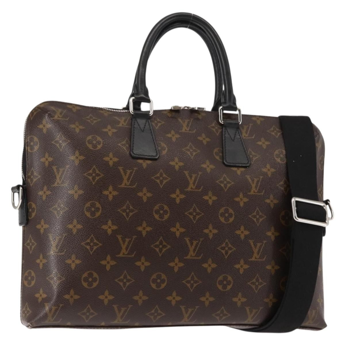 Louis Vuitton Porte-Documents Jour Bag Macassar Monogram Canvas, BROWN, CANVAS, Briefcase