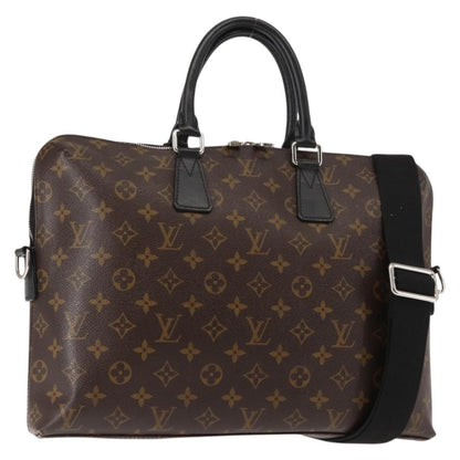 Louis Vuitton Porte-Documents Jour Bag Macassar Monogram Canvas, BROWN, CANVAS, Briefcase