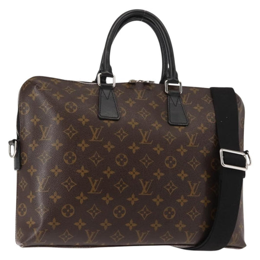 Louis Vuitton Porte-Documents Jour Bag Macassar Monogram Canvas, BROWN, CANVAS, Briefcase