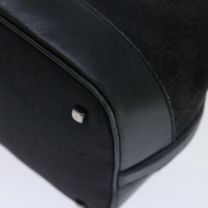 Salvatore Ferragamo Vintage Shoulder Bag Canvas, BLACK, CANVAS, Shoulder bag