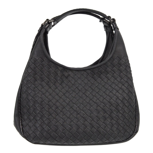 Bottega Veneta Campana Hobo Intrecciato Nappa, BLACK, LEATHER, Handbag