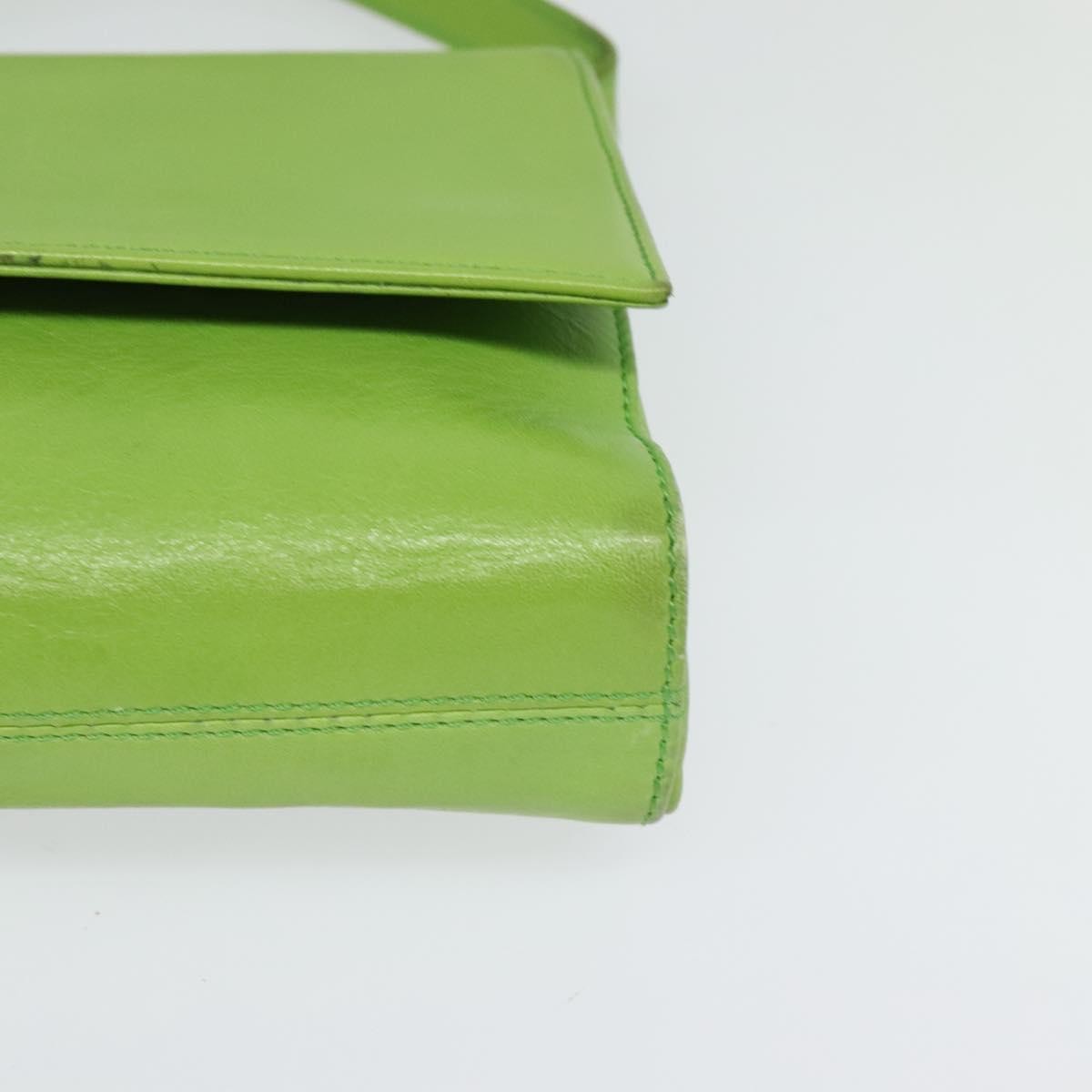 Celine Flap Shoulder Bag Leather, GREEN, LEATHER, Shoulder bag
