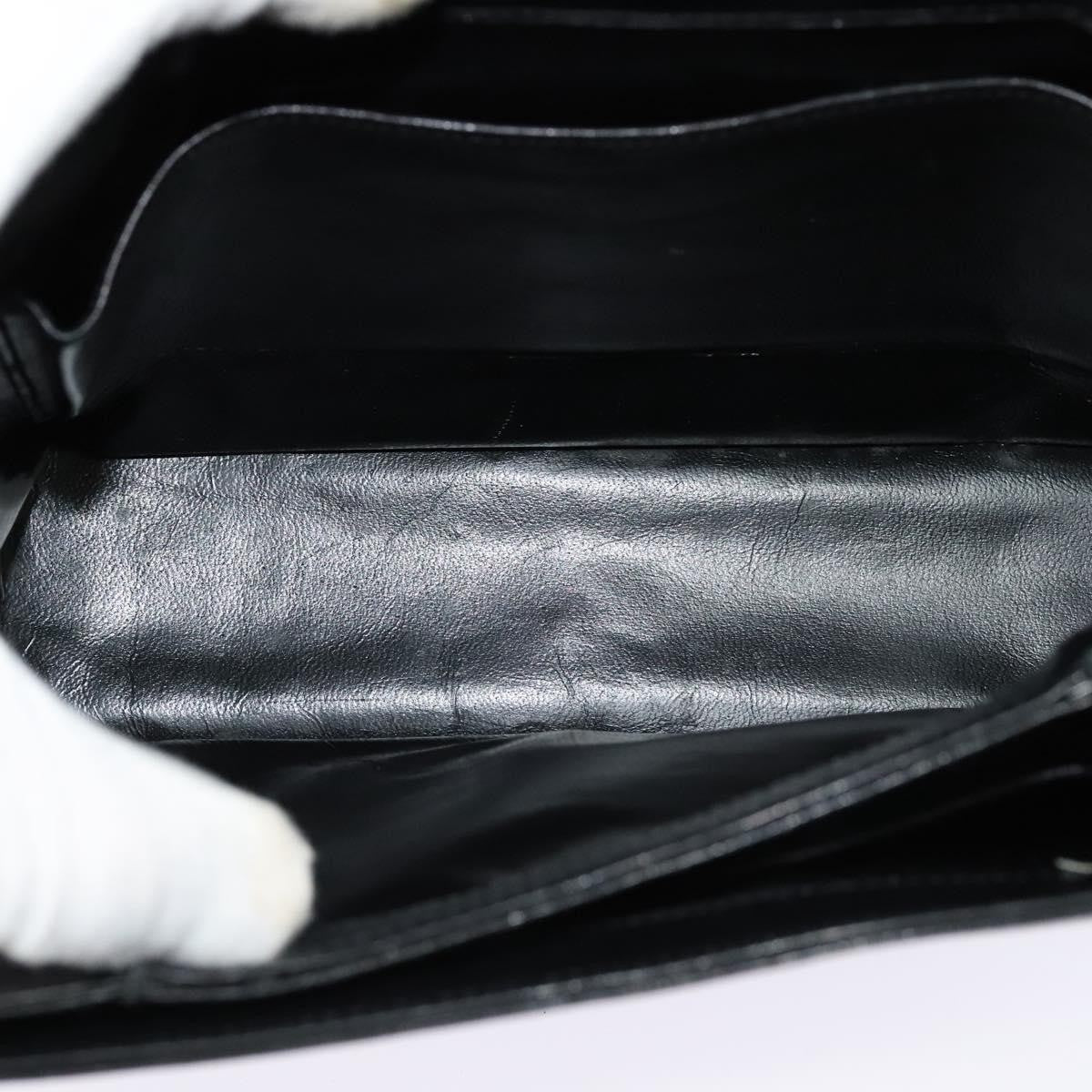 Gucci Vintage Turnlock Top Handle Bag Leather, BLACK, LEATHER, Shoulder bag