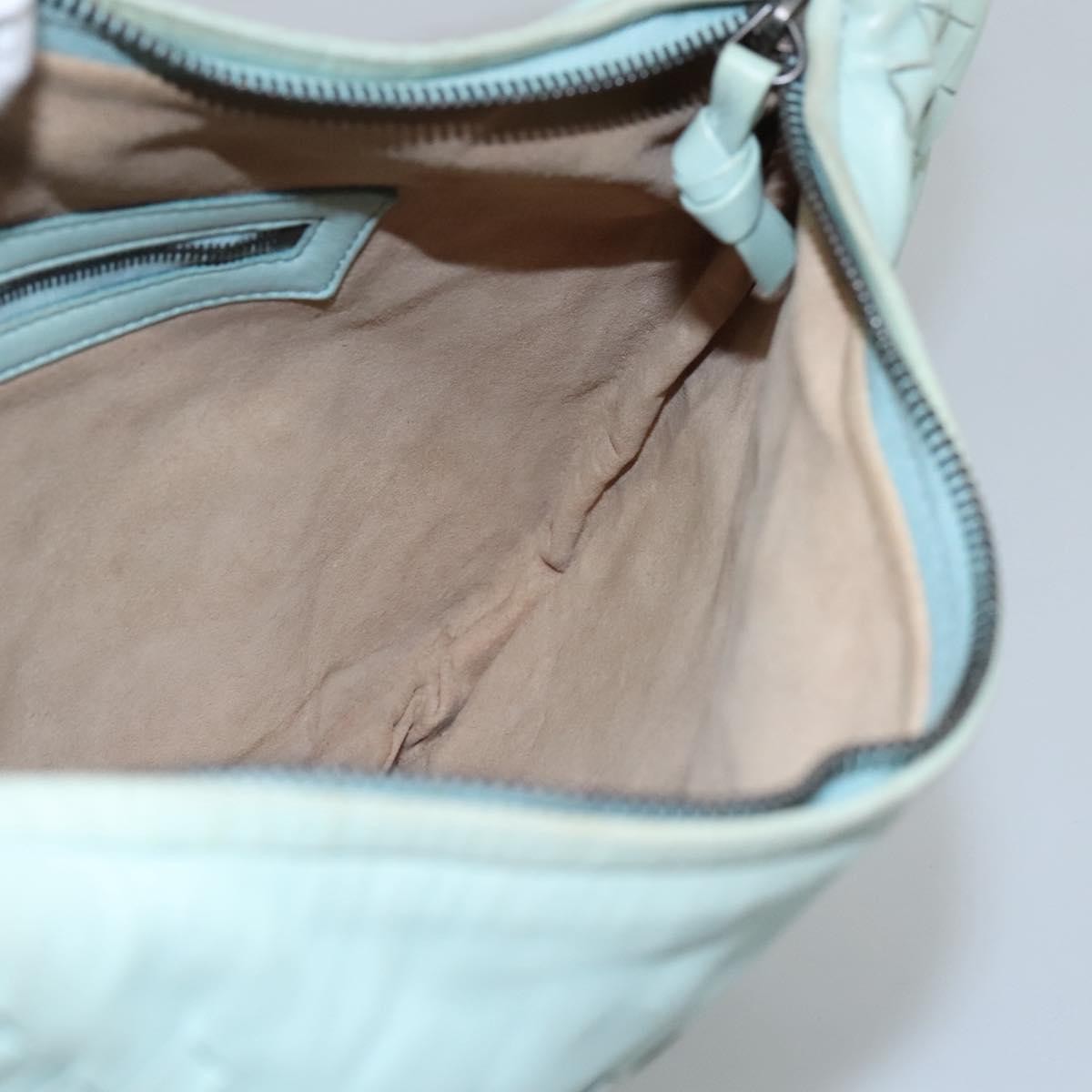 Bottega Veneta Veneta Hobo Lether with intrecciato detail, BLUE, LEATHER, Handbag