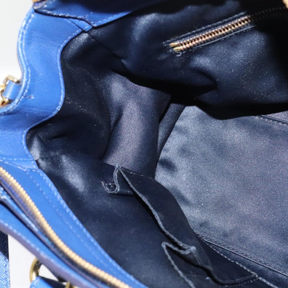 Salvatore Ferragamo Beky Tote Saffiano Leather, BLUE, LEATHER, Tote bag