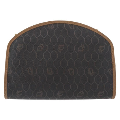 Christian Dior Vintage Honeycomb Shoulder Bag Canvas and Leather, BLACK, CANVAS, Shoulder bag
