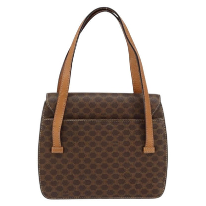Celine Vintage Macadam Handbag Canvas and Leather, BROWN, CANVAS, Handbag