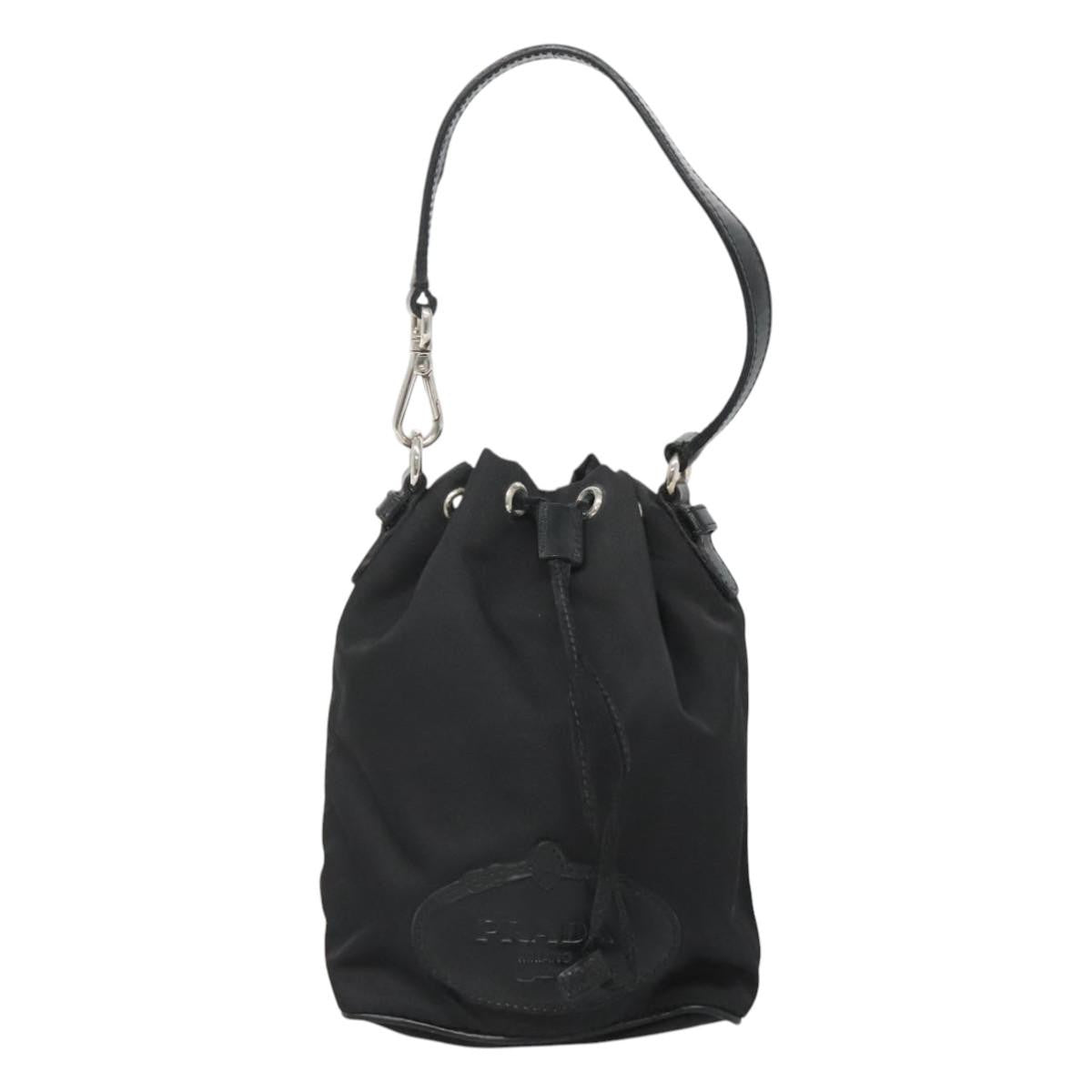 Prada Drawstring Pouch Tessuto, BLACK, NYLON, Clutche & pouche