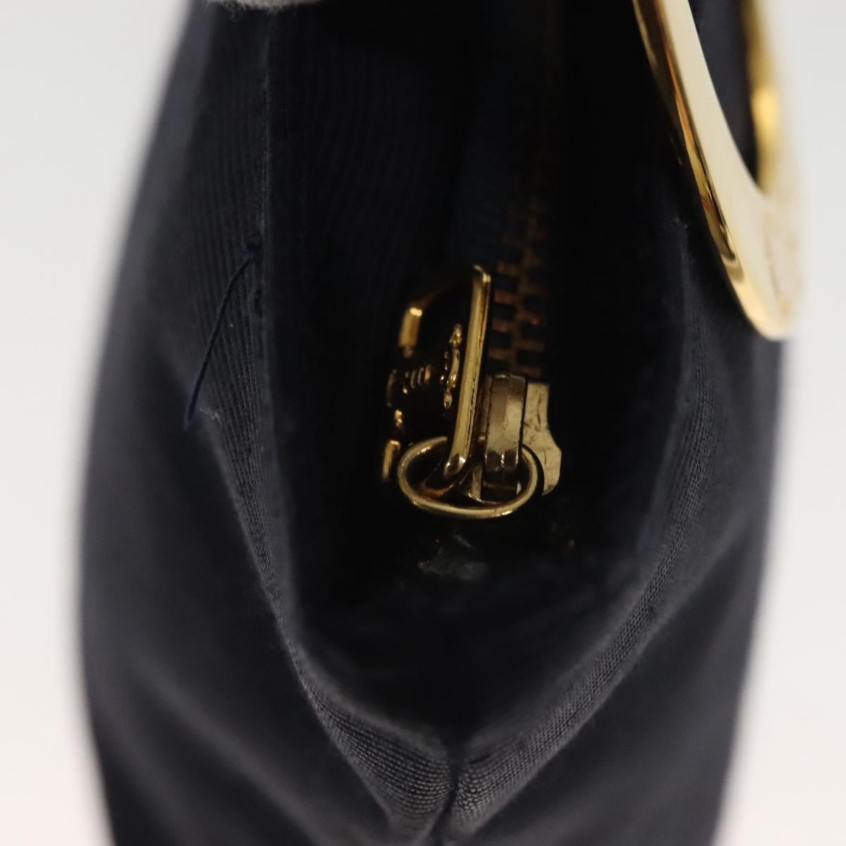 Celine Circle Logo Pouch Nylon, NAVY, CANVAS, Clutche & pouche