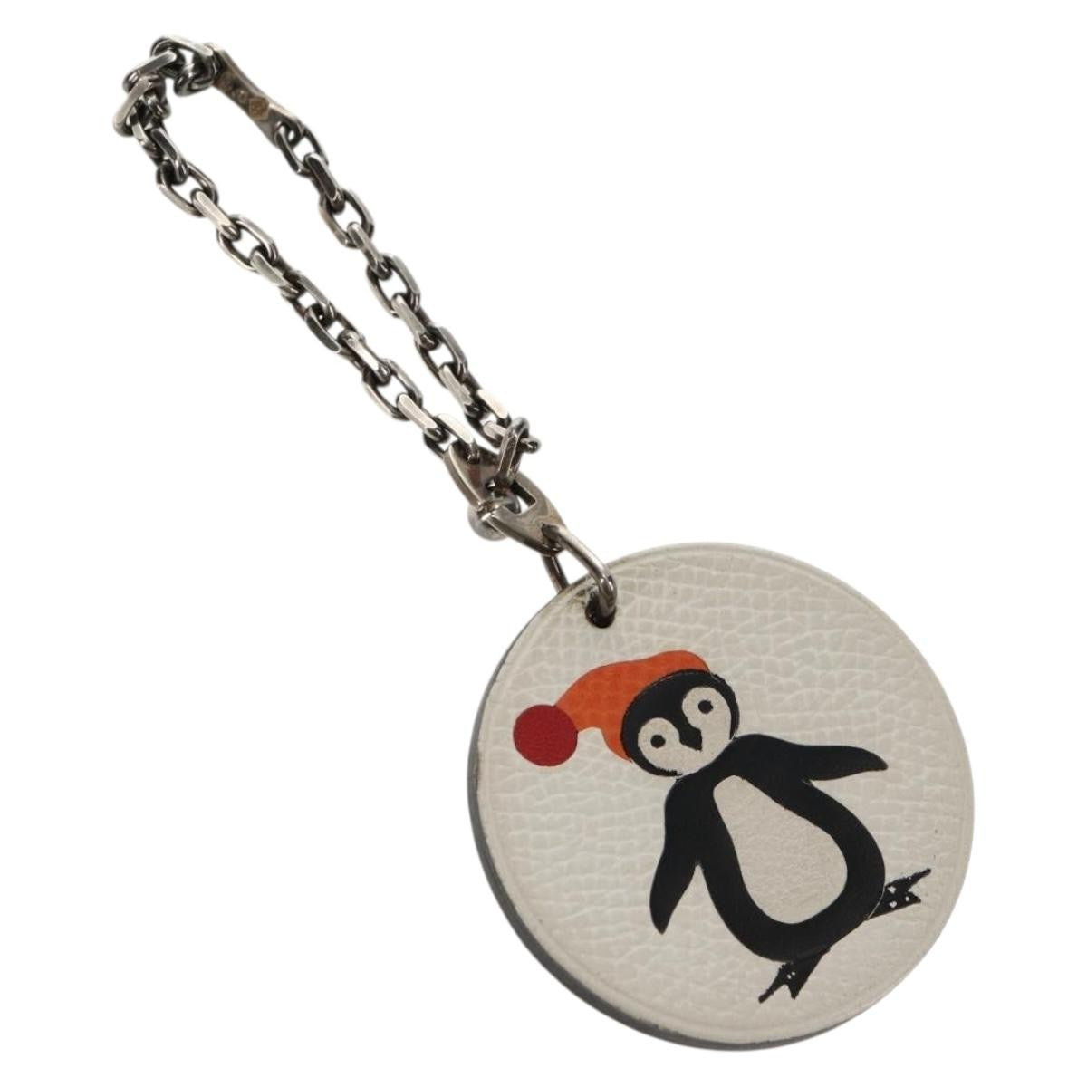 Hermes Breloque Bag Charm Metal, WHITE, LEATHER, Charms and Keychains