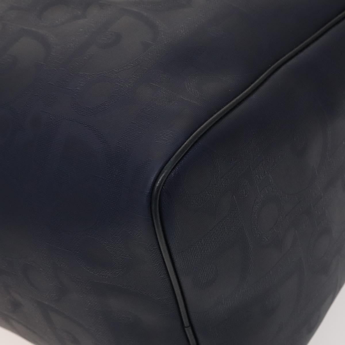 Christian Dior Vintage Trotter Boston Bag Canvas, NAVY, CANVAS, Travel bag