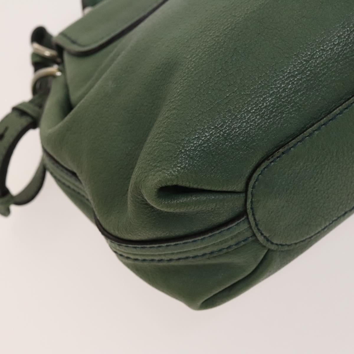 Chloe Elsie Satchel Leather, GREEN, LEATHER, Handbag