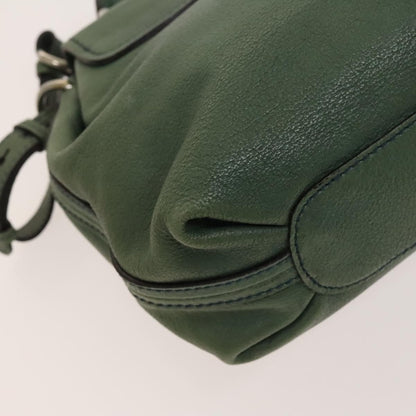 Chloe Elsie Satchel Leather, GREEN, LEATHER, Handbag