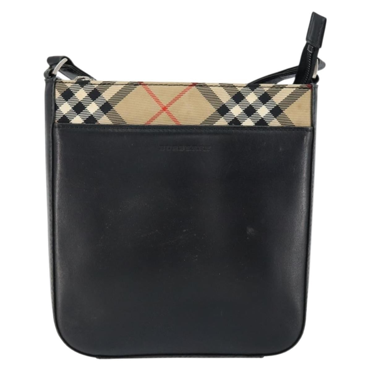 Burberry Nova check Shoulder bag Canvas, BEIGE, LEATHER, Shoulder bag