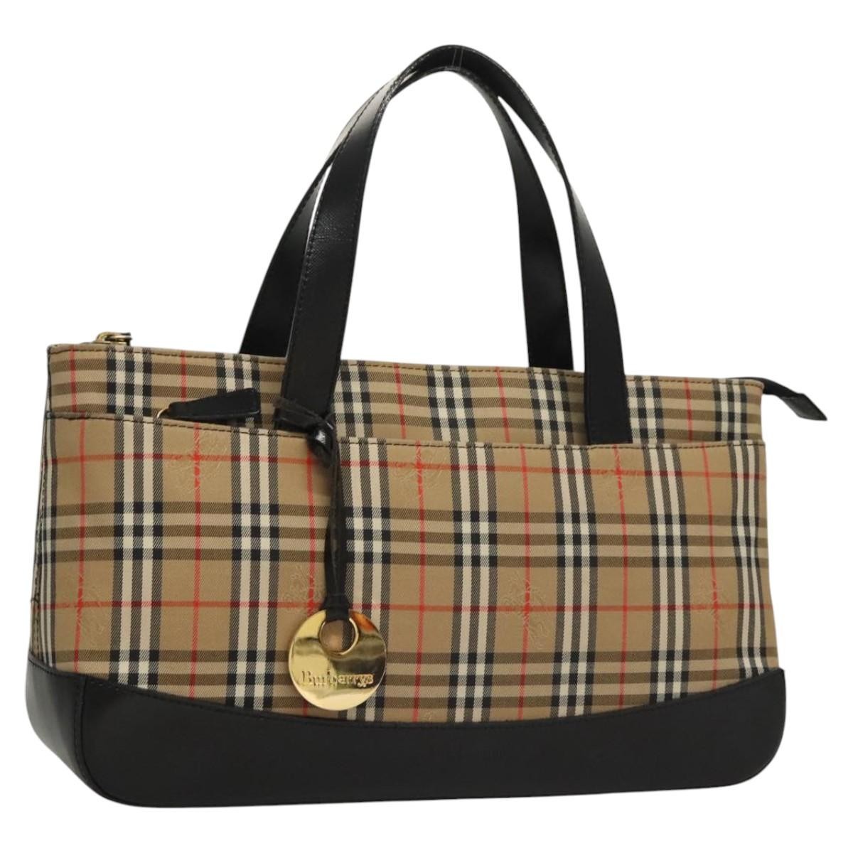 Burberry Nova Check Handbag Nova Check Canvas and leather, BEIGE, CANVAS, Handbag