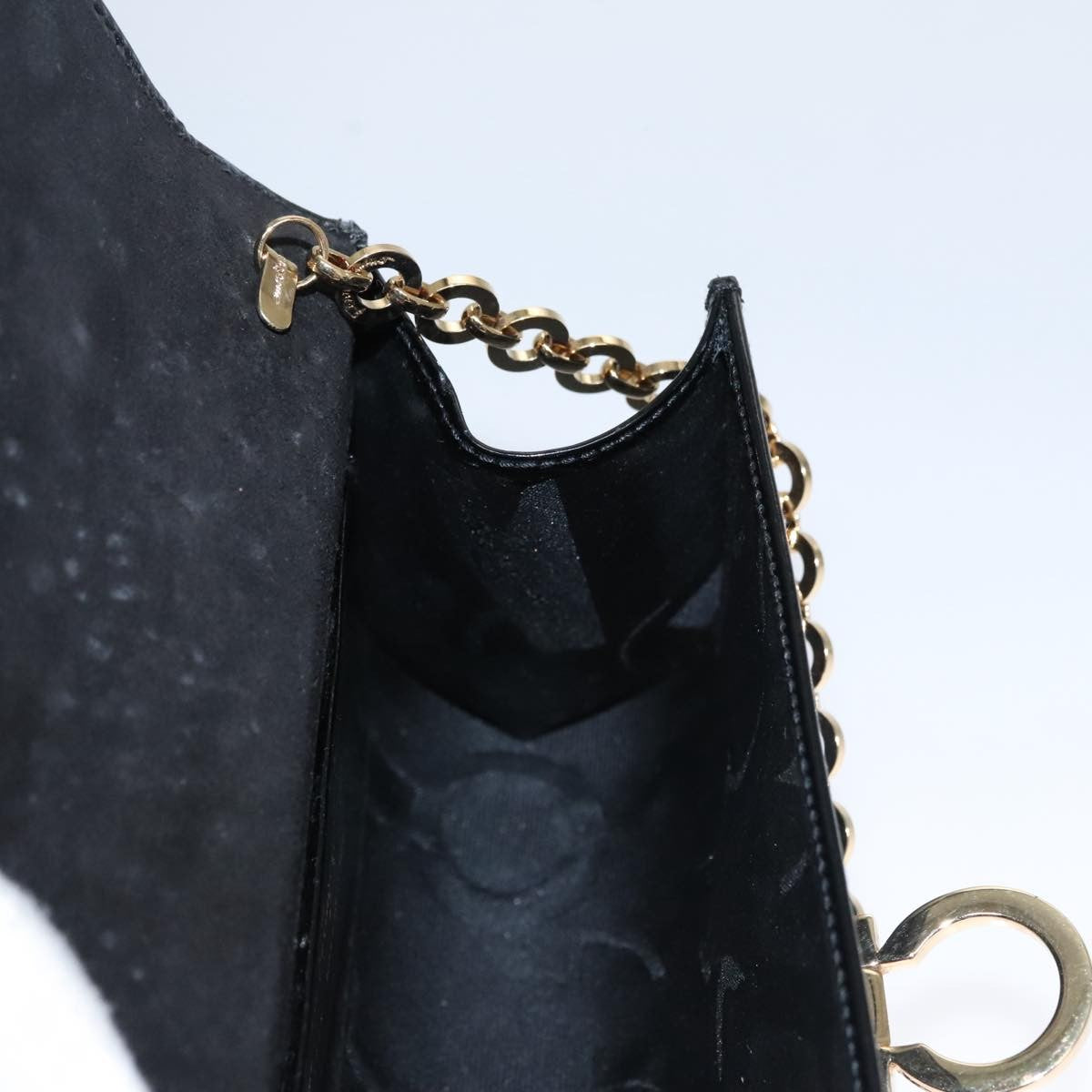 Salvatore Ferragamo Gancini Box Crossbody Bag Patent leather, BLACK, PATENT_LEATHER, Shoulder bag