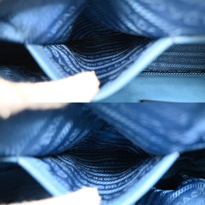 Prada Bauletto Bag Saffiano Leather, BLUE, LEATHER, Handbag