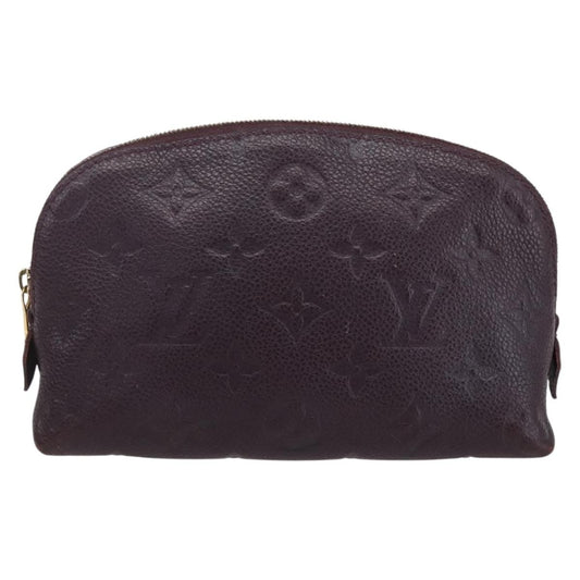 Louis Vuitton Cosmetic Pouch Monogram Empreinte Leather, BURGUNDY, LEATHER, Clutche & pouche