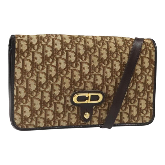 Christian Dior Vintage CD trotter Shoulder bag Canvas, BROWN, CANVAS, Shoulder bag