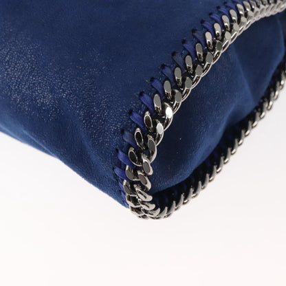 Stella McCartney Falabella Fold Over Crossbody Bag Shaggy Deer, BLUE, POLYESTER, Shoulder bag