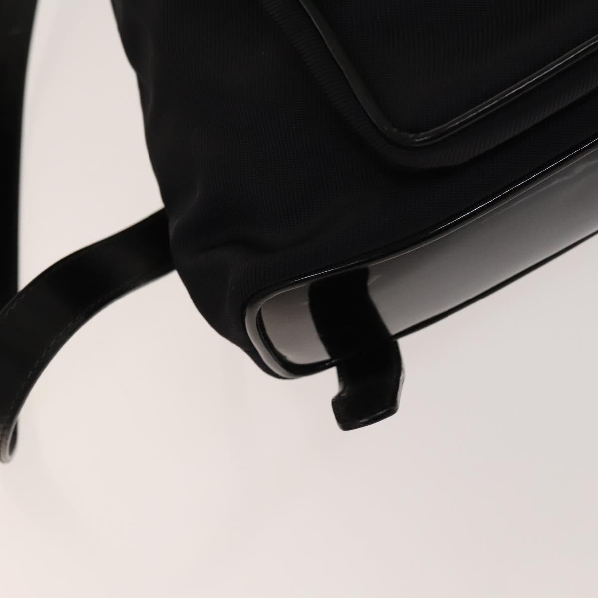 Gucci Vintage Bamboo Backpack Canvas and Leather, BLACK, CANVAS, Backpack