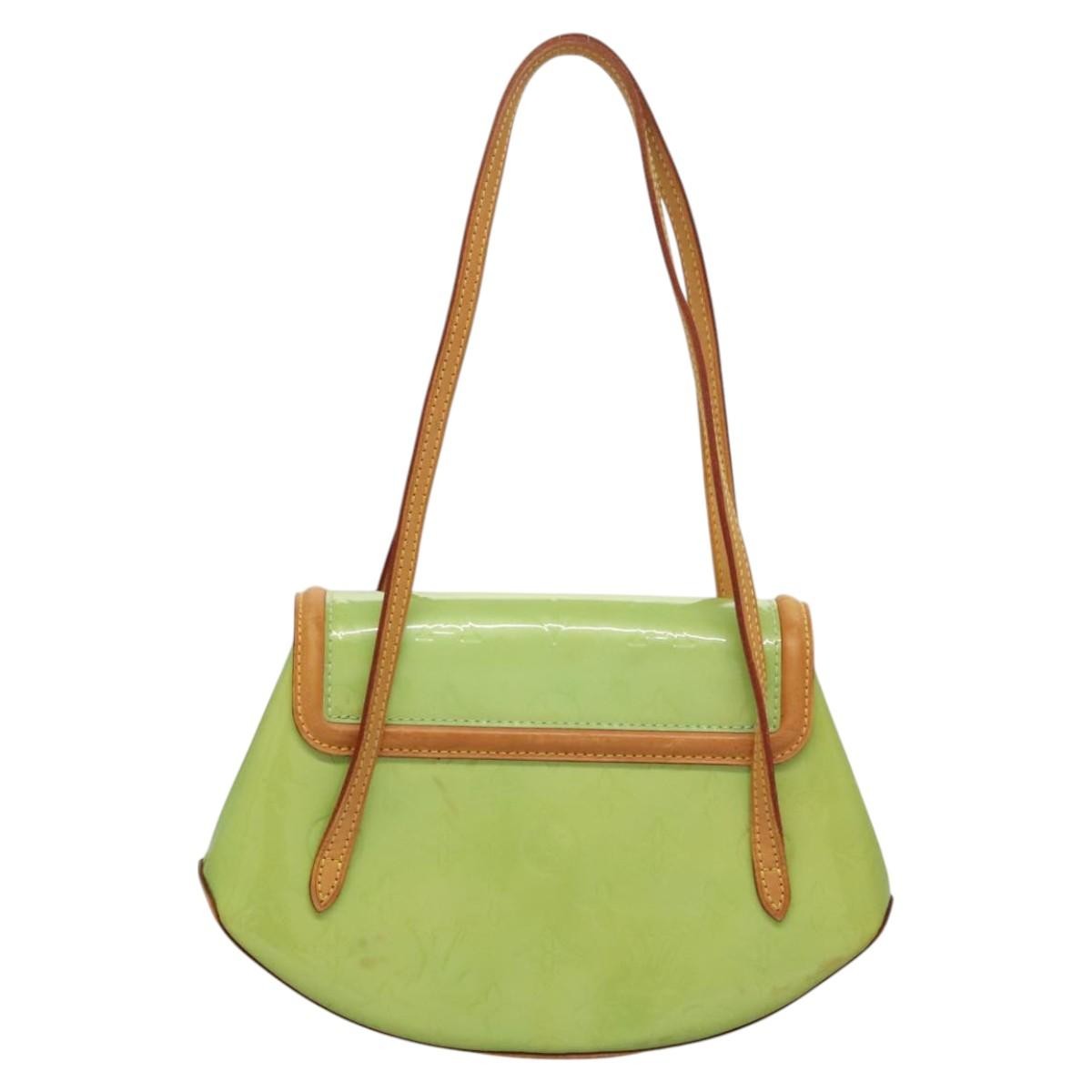 Louis Vuitton Biscayne Bay Handbag Monogram Vernis, GREEN, PATENT_LEATHER, Handbag