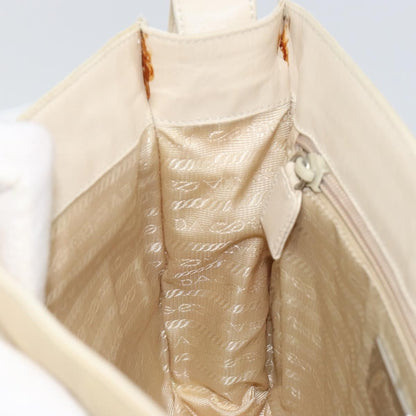 Prada Vintage Shoulder Bag Nylon and Leather, BEIGE, NYLON, Shoulder bag