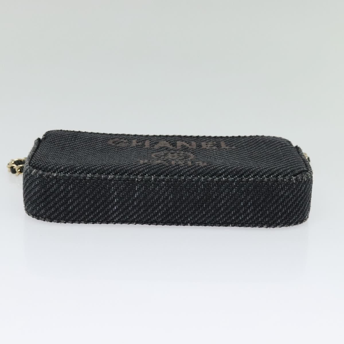 Chanel Deauville Chain wallet Raffia, NAVY, WICKER, Wallets