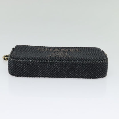 Chanel Deauville Chain wallet Raffia, NAVY, WICKER, Wallets